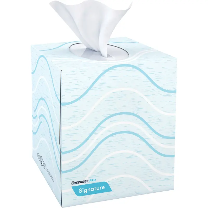 Pro Signature™ Facial Tissue, 2 Ply, 8" L X 8" W, 90 Sheets/Box 1