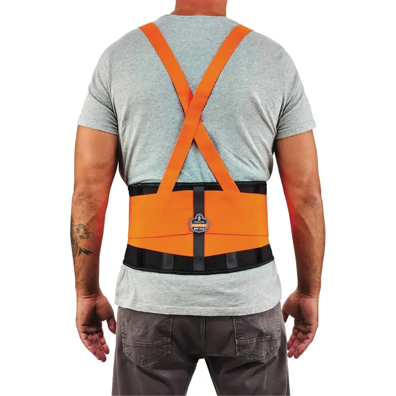 Proflex 100Hv Economy Spandex Hi-Vis Back Support Brace, Elastic, X-Large 1