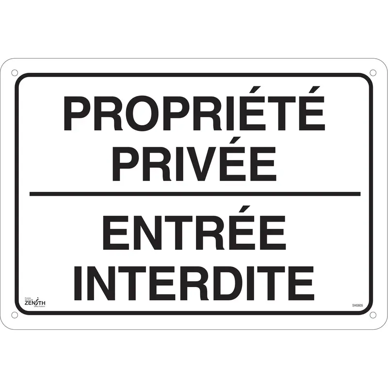 "Propriété Privée" Sign, 14" X 20", Aluminum, French 1