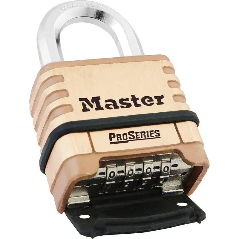 Proseries® Padlock, Combination, Resettable, Solid Brass, 2-1/4" Width 1