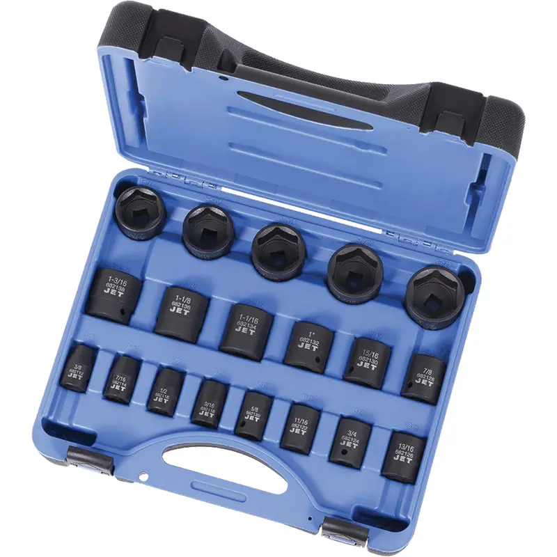 Ps1912 Sae 6-Point Socket Set, 19 Pcs, Impact, 1/2" Drive Size, Deep 1