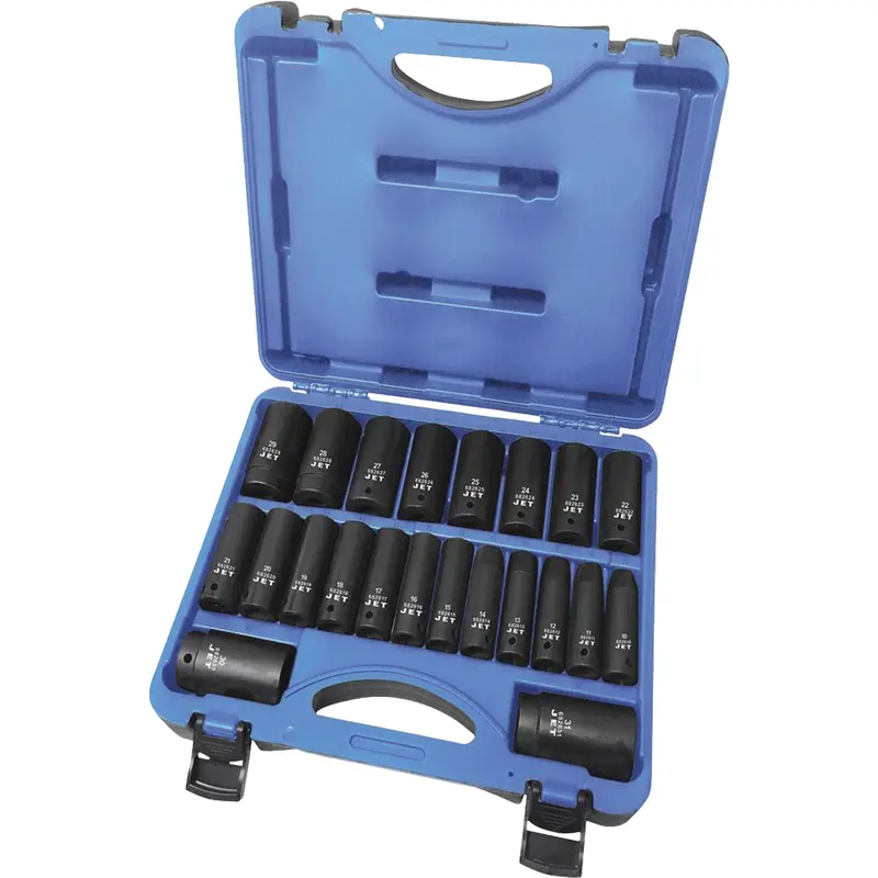 Pss2212dm 6-Point Metric Socket Set, 22 Pcs, Impact, 1/2" Drive Size, Deep 1