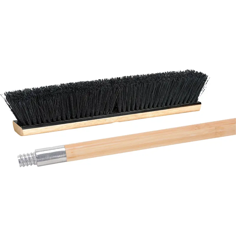 Push Broom With Metal-Threaded Handle, 24", Medium, Tampico Bristles 1