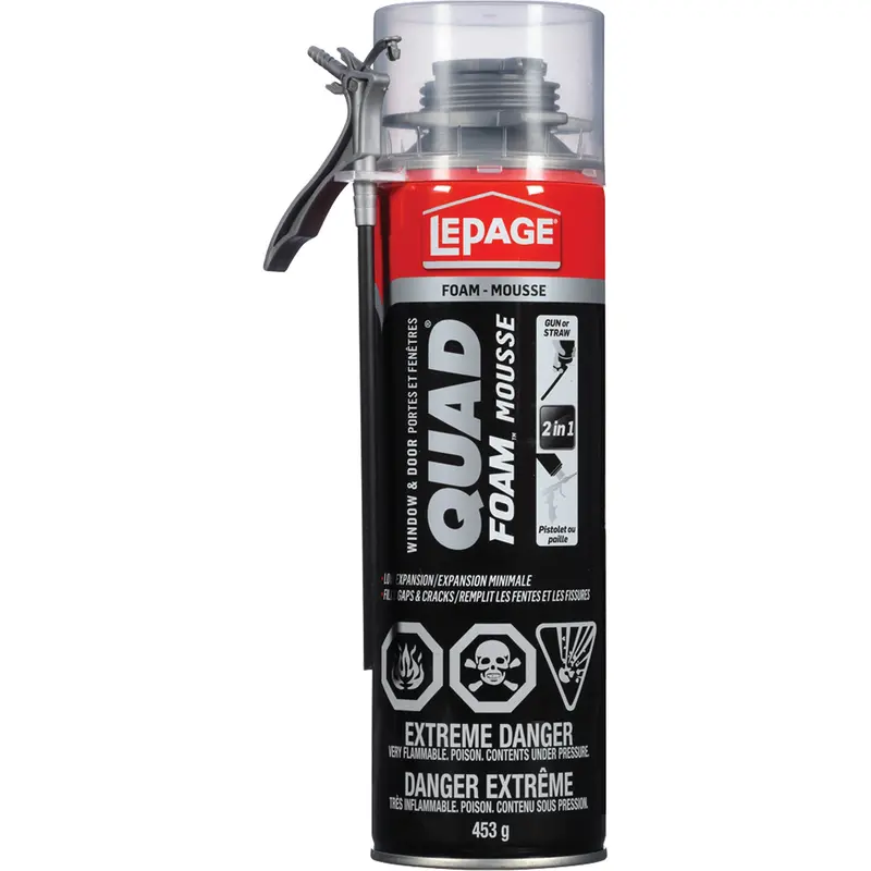 Quad® Foam™ Window & Door Installation Foam, Aerosol Can, Tan 1