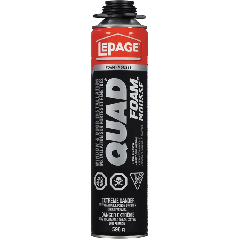 Quad® Foam™ Window & Door Installation Foam, Aerosol Can, Tan 1
