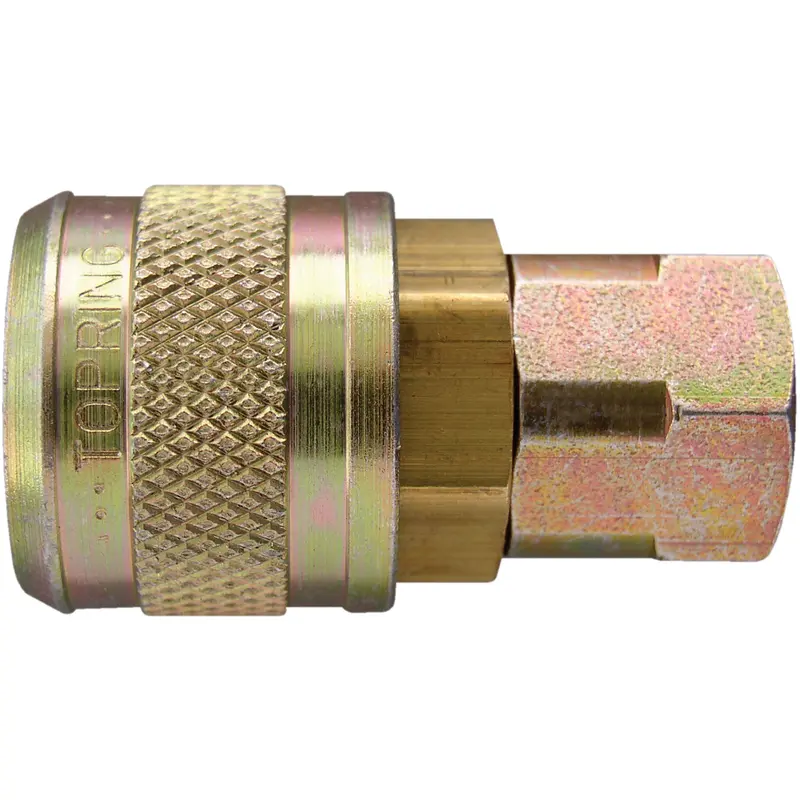 Quick Couplers - 1/4" Industrial, One Way Shut-Off - Automatic Couplers, Brass 1