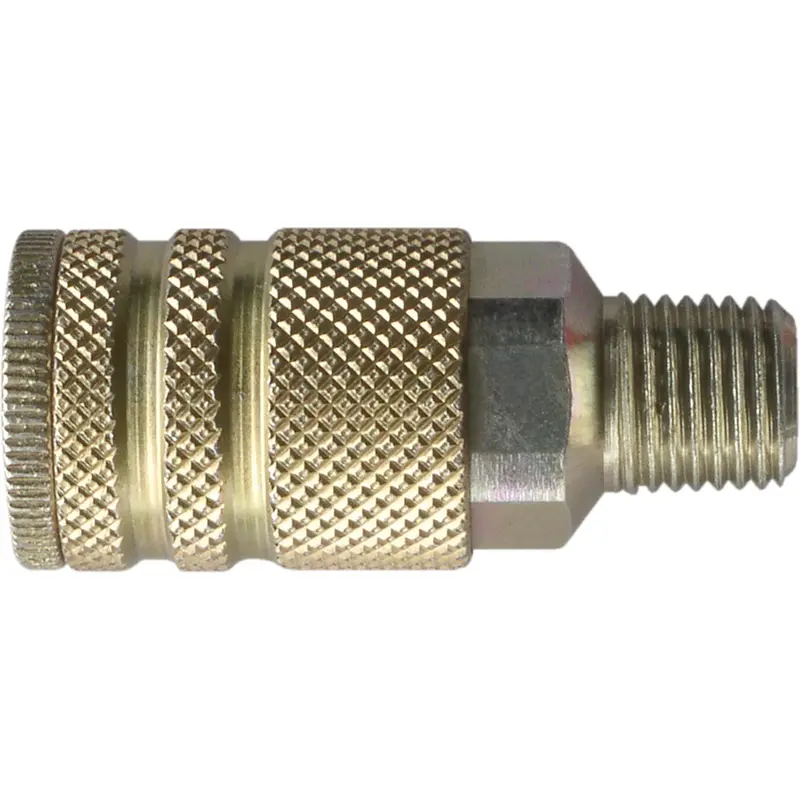 Quick Couplers - 1/4" Industrial, One Way Shut-Off - Manual Couplers, Zinc Plated Steel 1