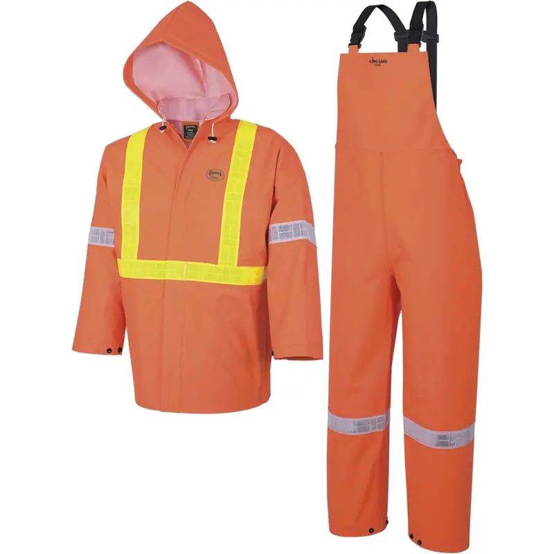 R85 Element Fr™ Fr 3-Piece Safety Rain Suit, Pvc, X-Large, High-Visibility Orange 1