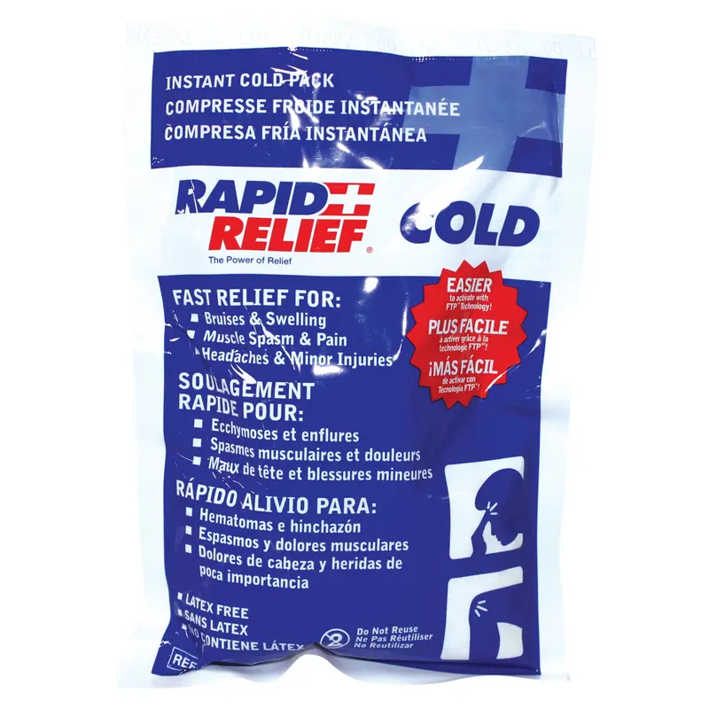 Rapid Relief® Instant Chill Pack, Cold, Single Use, 6" X 9" 1