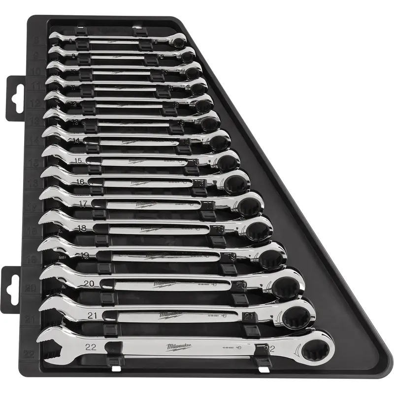 Ratcheting Wrench Set, Combination, 15 Pieces, Metric 1