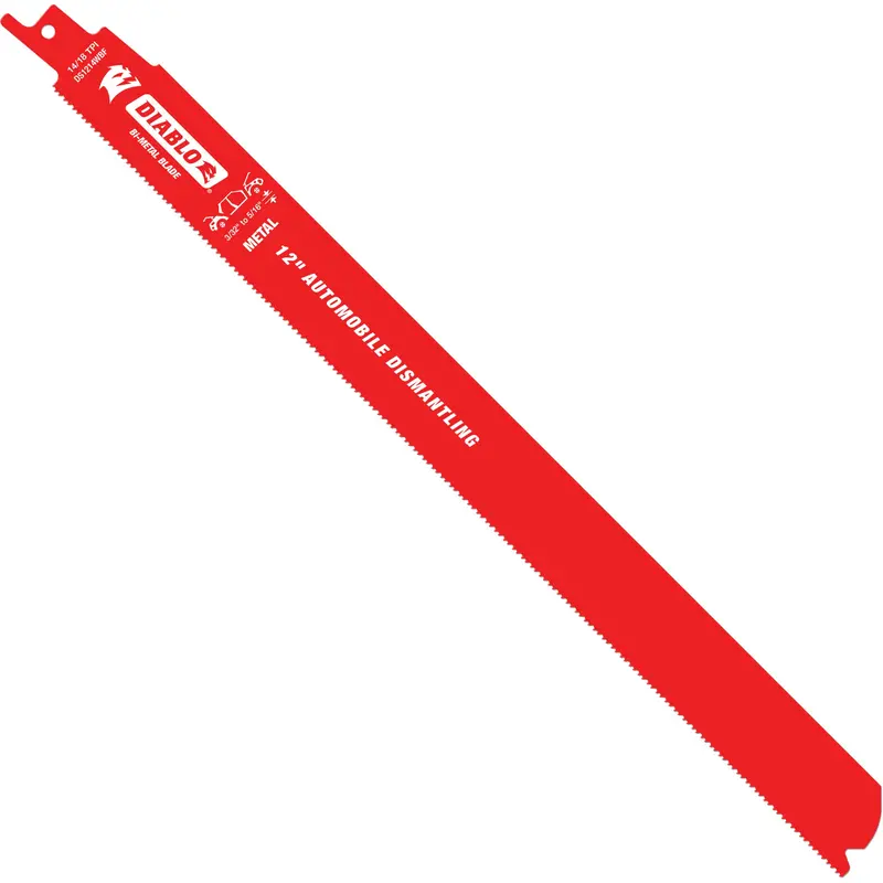 Reciprocating Blade For Auto Dismantling, Bi-Metal, 14-18 Tpi, 12" L X 1" W 1