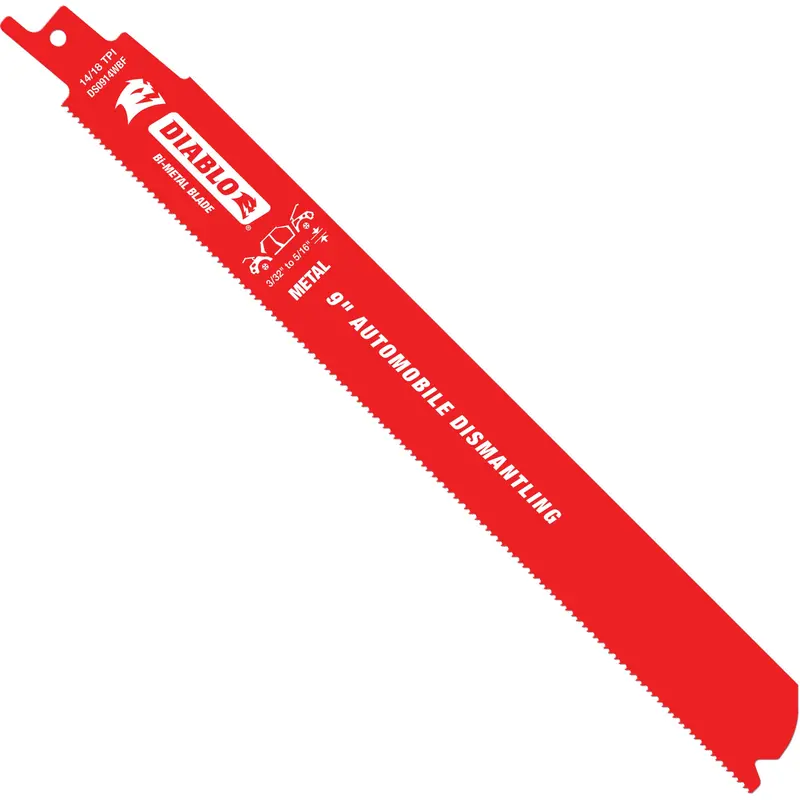 Reciprocating Blade For Auto Dismantling, Bi-Metal, 14-18 Tpi, 9" L X 1" W 1