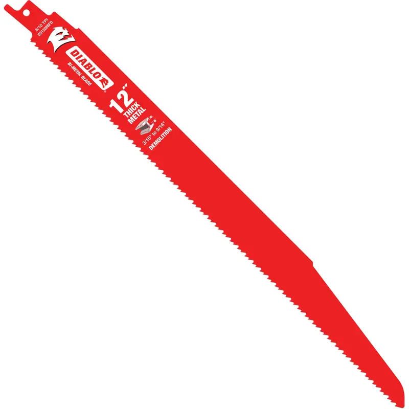 Reciprocating Blade For Thick Metal/Demolition, Bi-Metal, 8-10 Tpi, 12" L 1