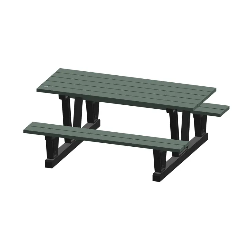 Recycled Plastic Outdoor Picnic Tables, 72" L X 60-5/16" W, Grey 1