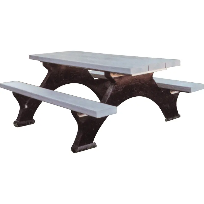 Recycled Plastic Picnic Tables, 6' L X 62-1/4" W, Grey 1