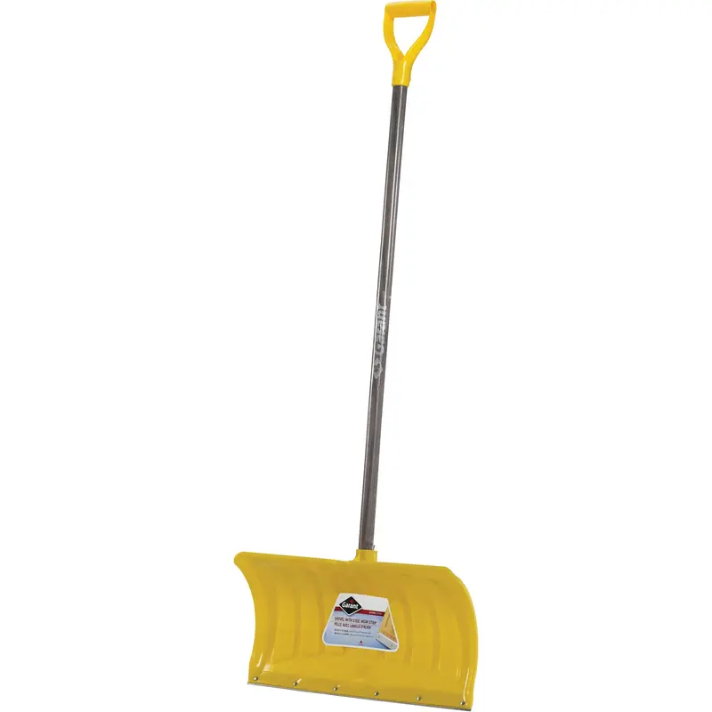 Red Snow Pusher, Polypropylene Blade, D-Grip Handle, 20-3/4" W 1