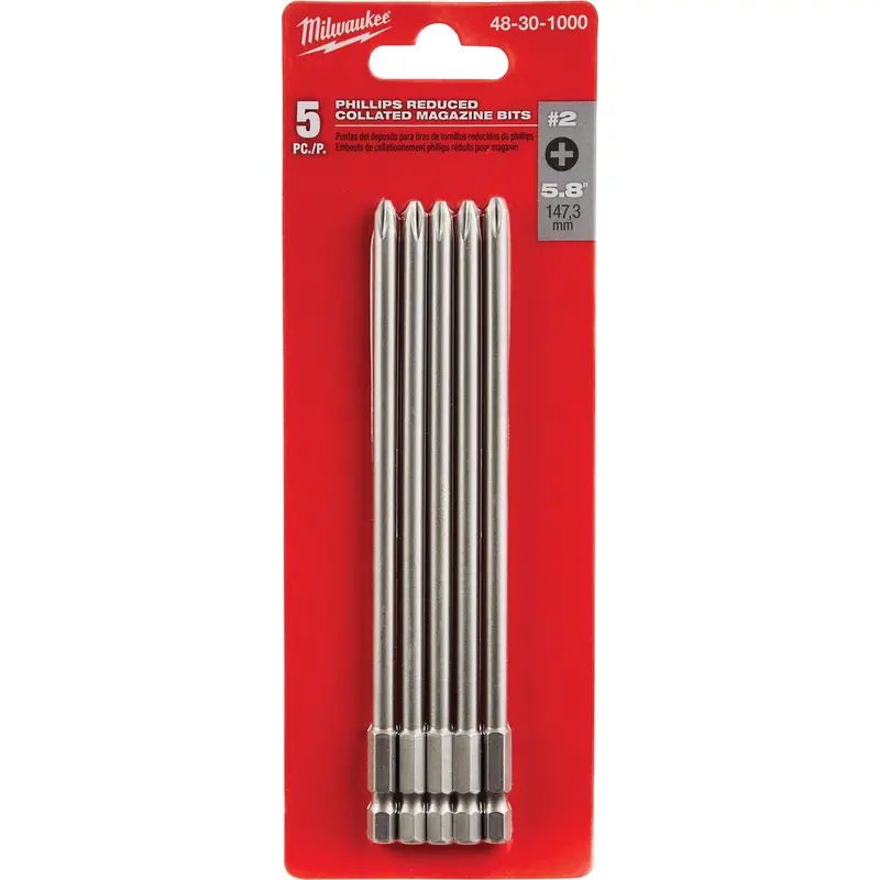 Reduced Collated Magazine Bit, Phillips, #2 Tip, 5-4/5" Length 1