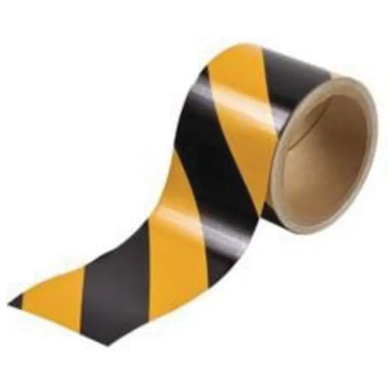 Reflective Marking Tape, 3" X 15', Acrylic, Black And Yellow 1