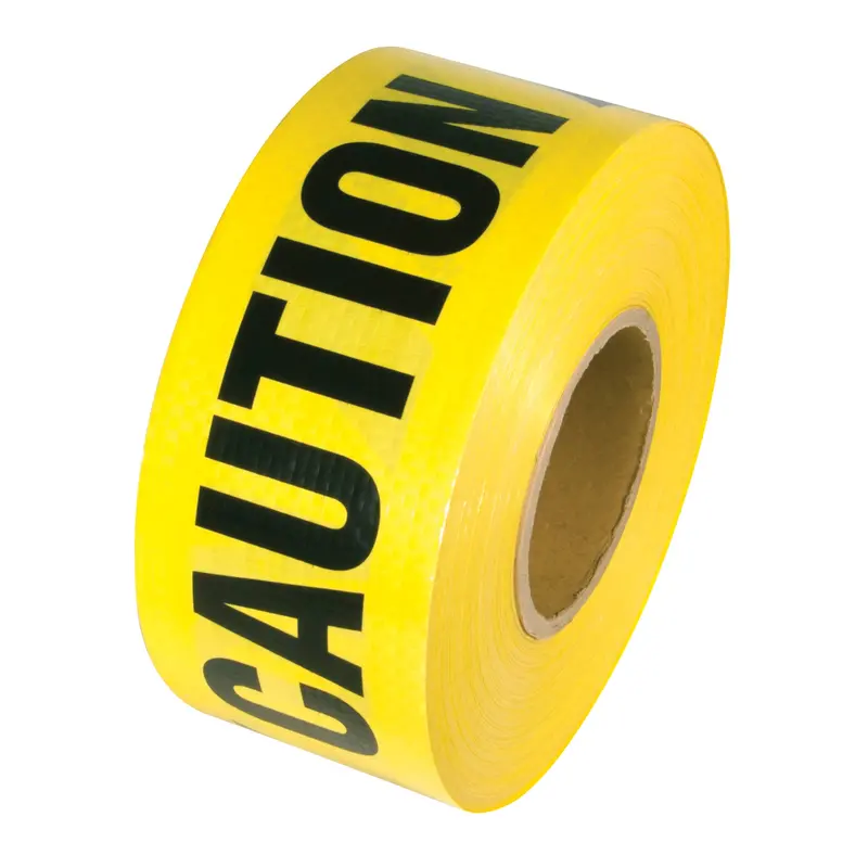 Reinforced Grade Barricade Tape, English, 3" W X 500' L, 5 Mils, Black On Yellow 1
