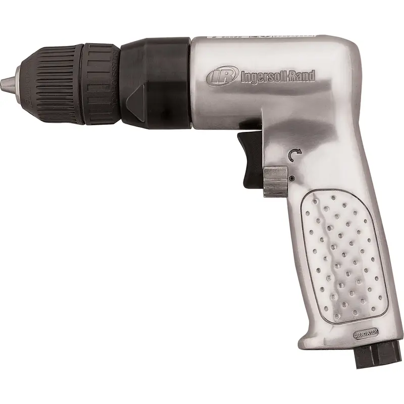 Reversible Air Drill, 4 Cfm, 1/4" Nptf, 93 Dba, 3/8" Chuck, Keyless 1