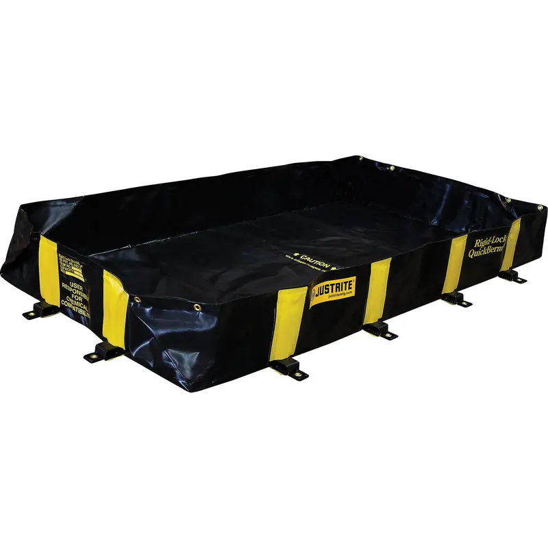 Rigid-Lock Quickberm®, 175 Us Gal. Capacity, 4' W X 6' L X 12" H, Stake Wall 1