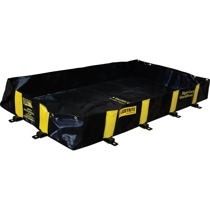 Rigid-Lock Quickberm®, 355 Us Gal. Capacity, 6' W X 8' L X 12" H, Stake Wall 1