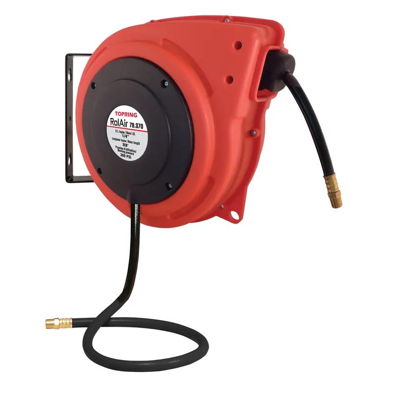 Rolair Automatic Rewind Hose Reel With Pvc Hose, Air, 3/8" X 50', Single Hose, 300 Psi 1