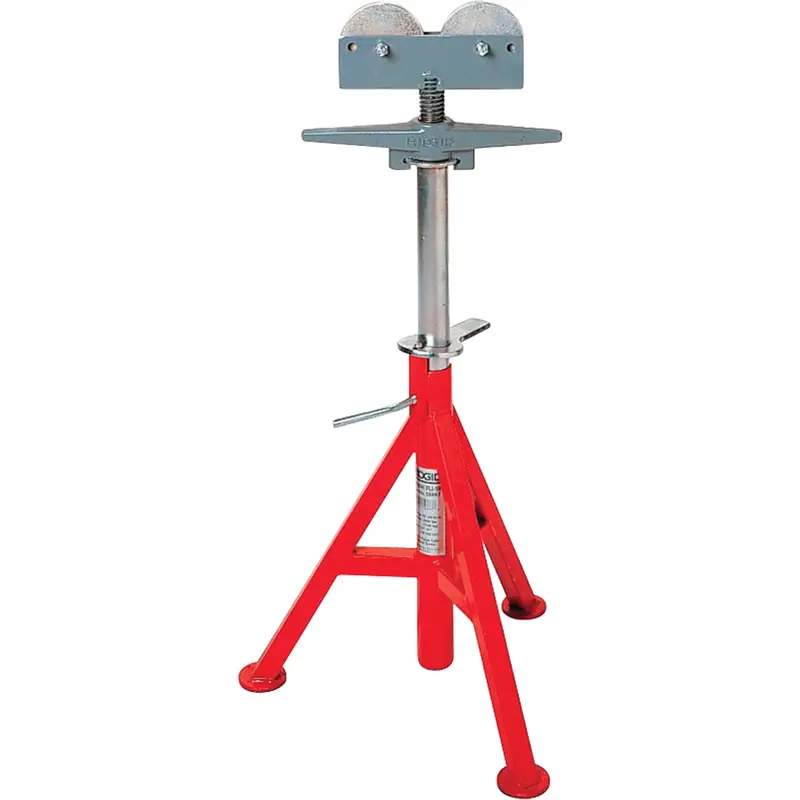 Roller Head  High Pipe Stand #Rj-99, 82-140 Cm Height Adjustment, 12" Max. Pipe Capacity, 1000 Lbs. Max. Weight Capacity 1