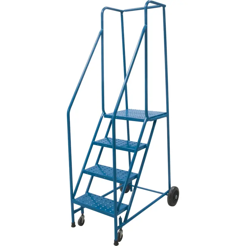 Rolling Step Ladder, 4 Steps, 18" Step Width, 37" Platform Height, Steel 1