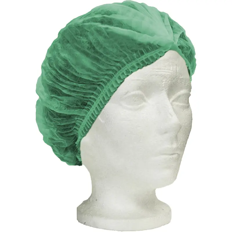 Ronco Care™ Pleated Bouffant Cap, Polypropylene, 21", Green 1