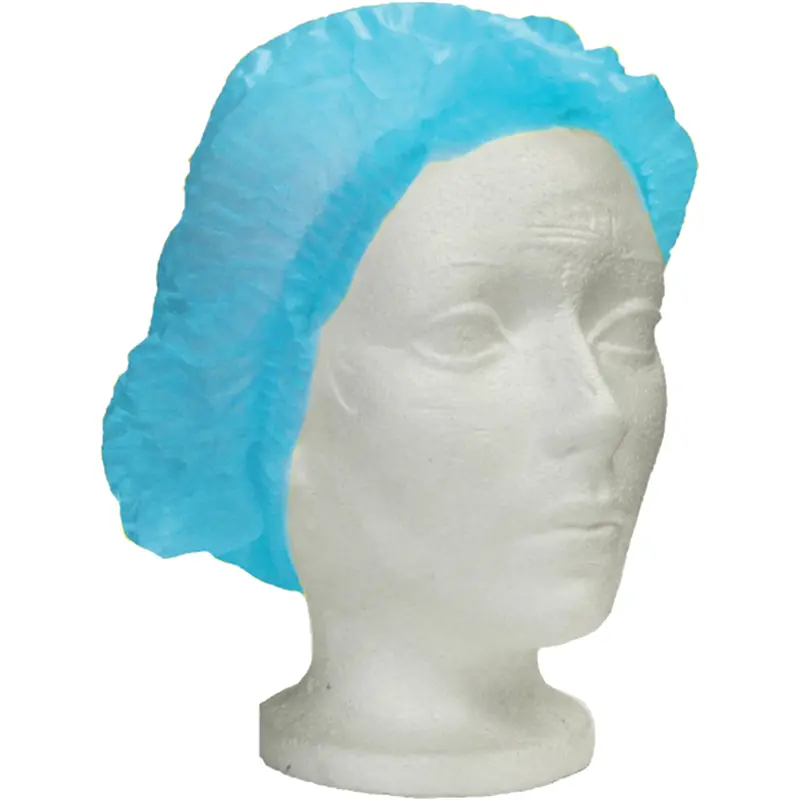 Ronco Care™ Pleated Bouffant Cap, Polypropylene, 24", Blue 1