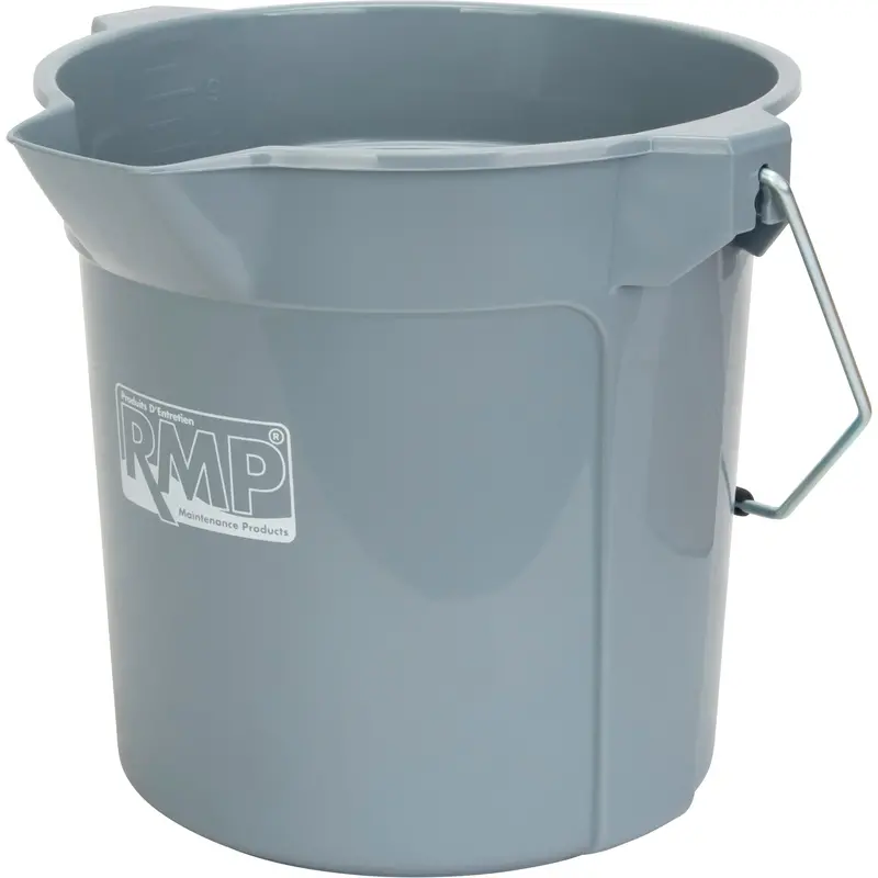 Round Bucket With Pouring Spout, 2.64 Us Gal. (10.57 Qt.) Capacity, Grey 1