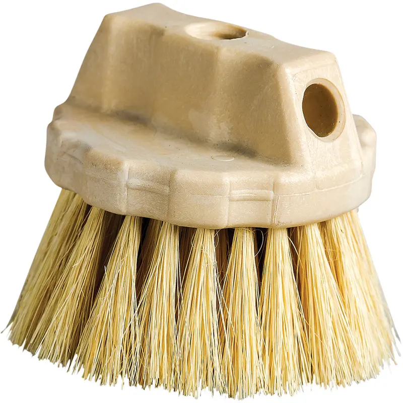 Round Cleaning Brush, 5" L, Tampico Bristles, Beige 1