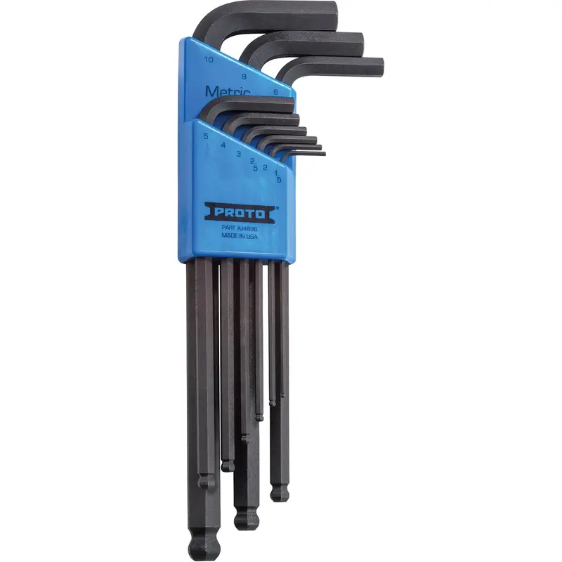 Round Head Hex Key Set, 9 Pcs., Metric 1