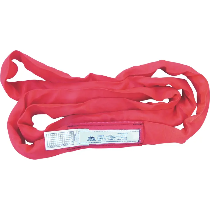 Round Slings, Red, 3" W X 10' L, 14000 Lbs. Vertical Load 1