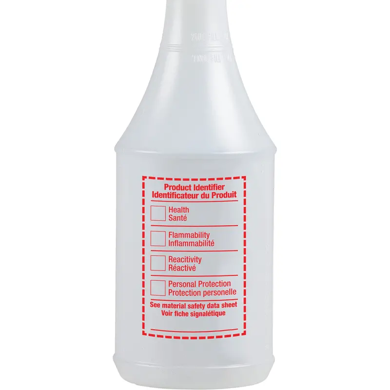 Round Spray Bottle With Whmis Label, 24 Oz. 1