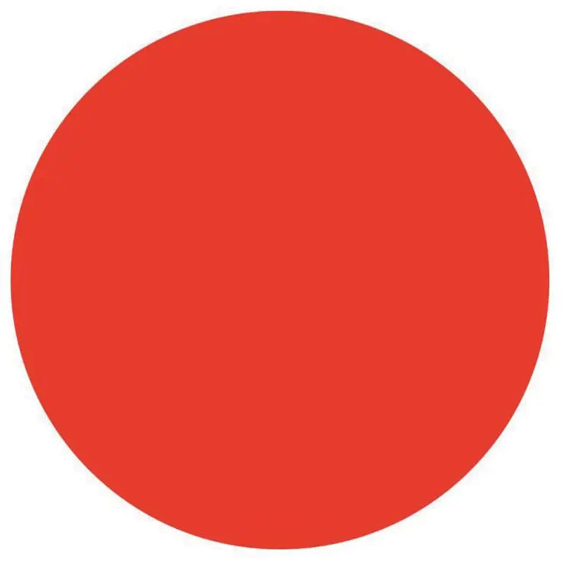 Round Write-On Labels, Circle, 3" L X 3" W, Red 1