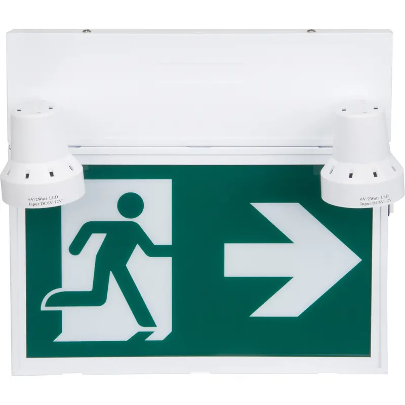 Running Man Sign With Security Lights, Led, Battery Operated/Hardwired, 12-1/10" L X 11" W, Pictogram 1