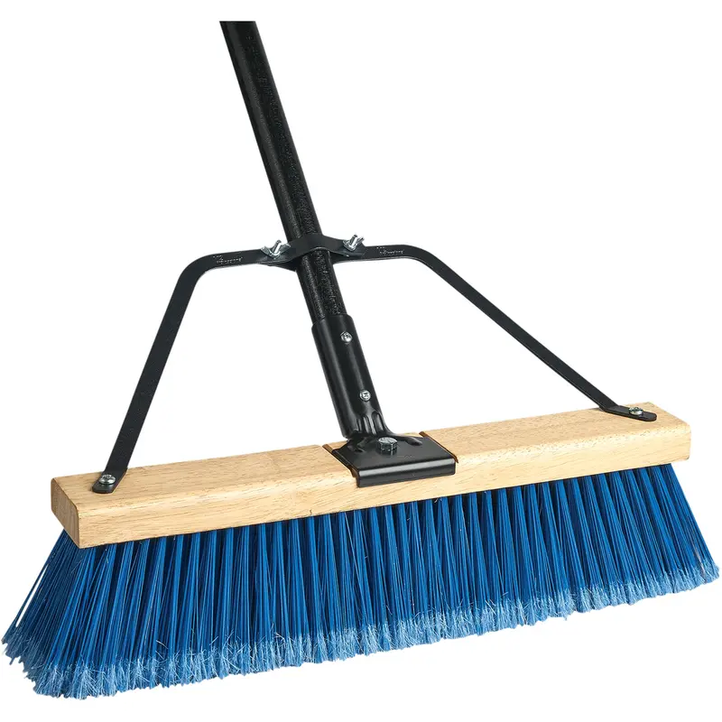 Ryno Push Broom With Braced Handle, 18", Fine, Pvc Bristles 1