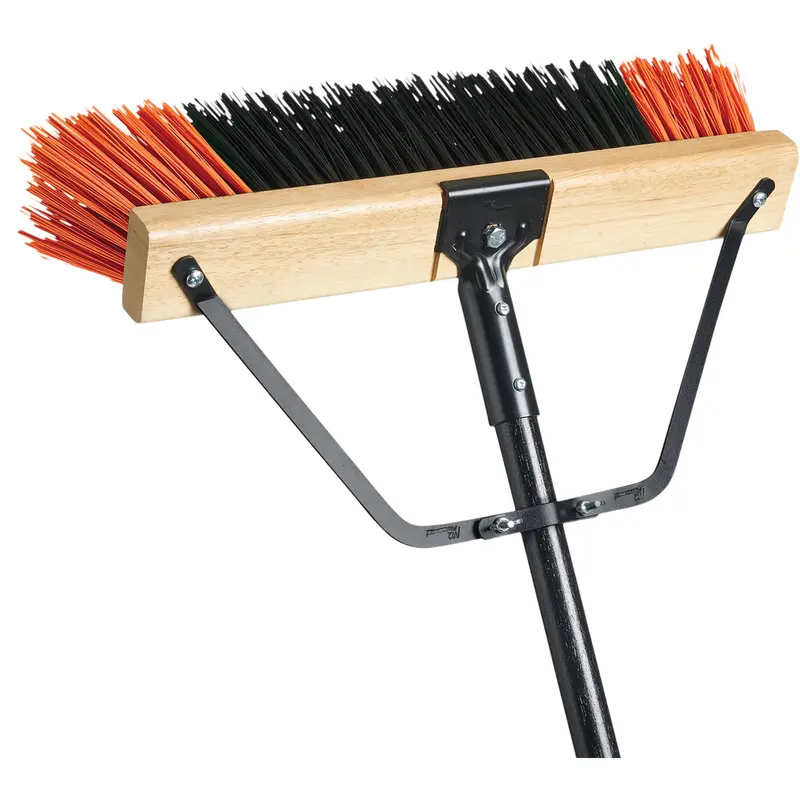 Ryno Push Broom With Braced Handle, 18", X-Coarse, Pvc Bristles 1
