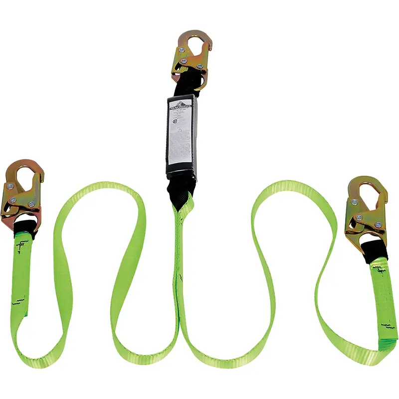 Sa-54000-4 Shock Absorbing Lanyard, 4', Snap Hook Center, Snap Hook Leg Ends, Polyester 1