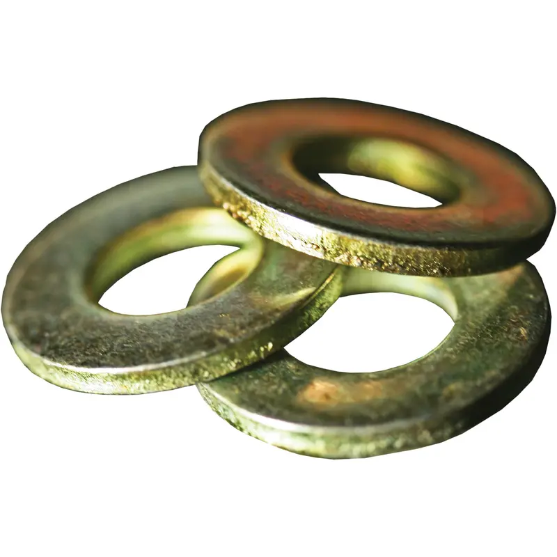 Sae Flat Washer, 3/8", Yellow Zinc 1