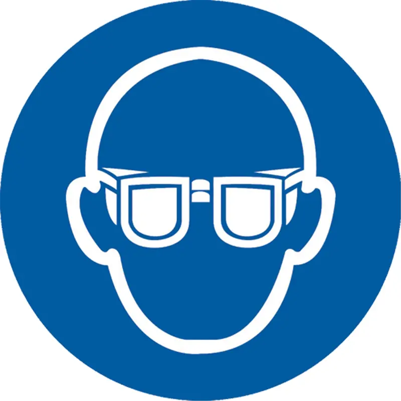 Safety Goggles Pictogram Labels, Vinyl, Roll, 4" L X 4" W 1