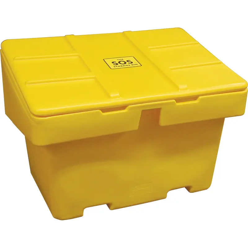 Salt Sand Container Sos™, With Hasp, 42" X 29" X 30", 11 Cu. Ft., Yellow 1