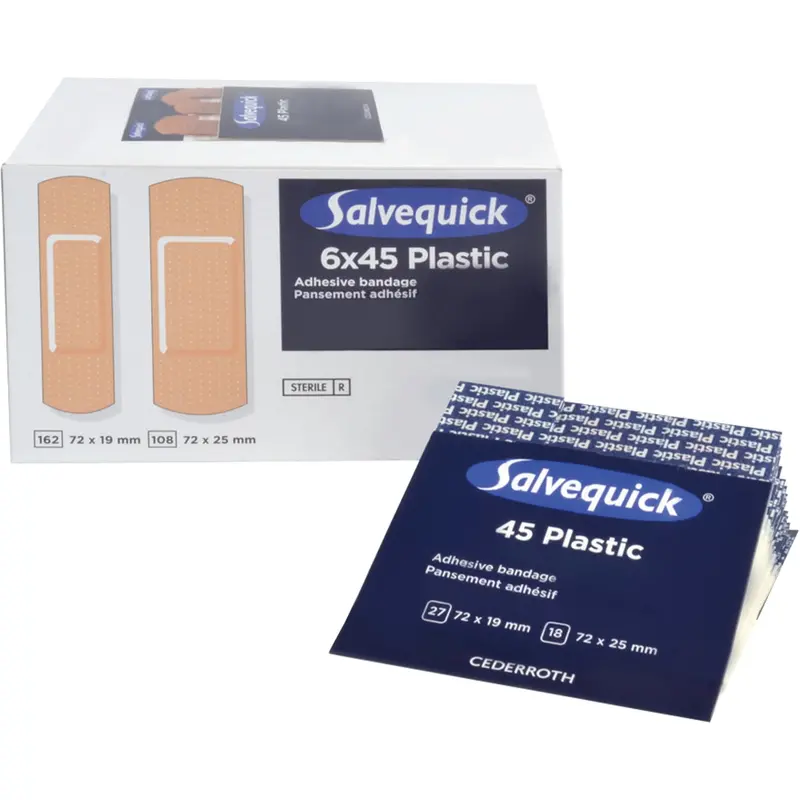Salvequick® Bandage Dispensing Systems Refills, Rectangular/Square, Plastic, Sterile 1