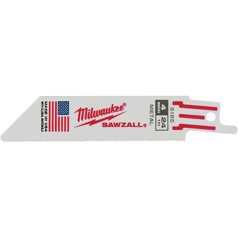 Sawzall® Reciprocating Saw Blades, Bi-Metal, 24 Tpi, 4" L X 3/4" W 1