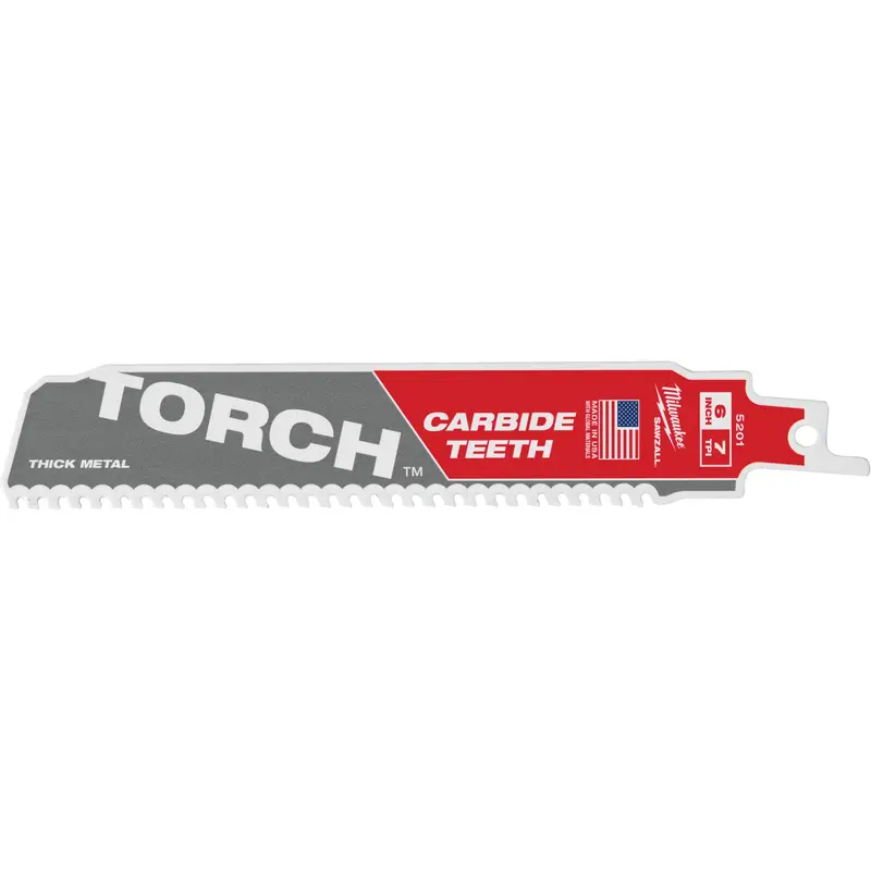 Sawzall® Torch™ Saw Blade, Carbide, 7 Tpi, 6" L X 1" W 1