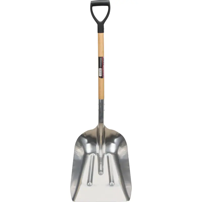 Scoop Shovel, Wood, Aluminum Blade, D-Grip Handle, 24-1/2" Length 1
