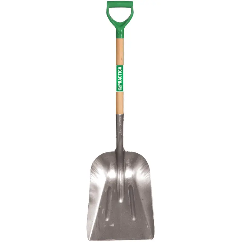 Scoop Shovel, Wood, Aluminum Blade, D-Grip Handle, 29" Length 1