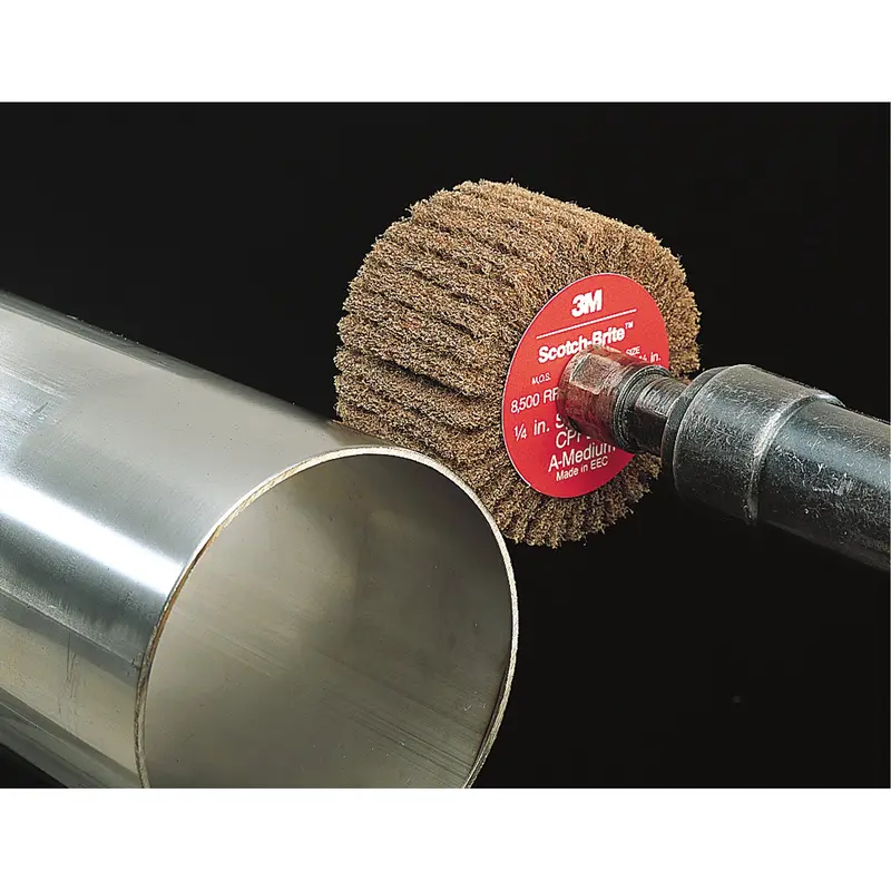 Scotch-Brite™ Flap Brushes, 2" Dia. X 1" W, 1/4" Arbor, Aluminum Oxide 1